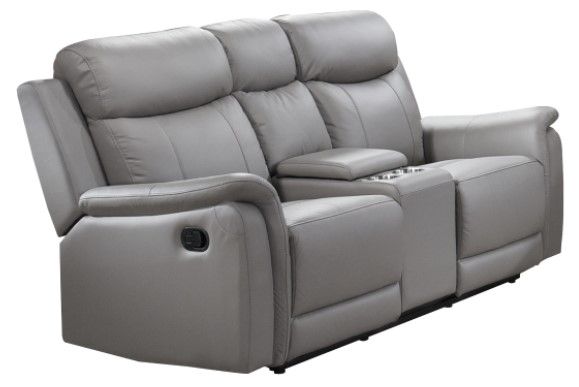 Mazin Furniture Cyrus Light Gray Manual Reclining Loveseat-0