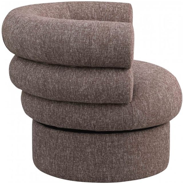 Meridian Furniture Valentina Brown Linen Textured Swivel Accent Chair-2