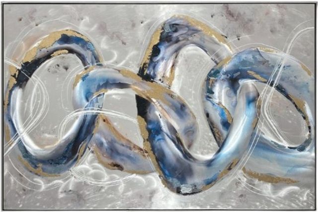 Classy Living Outspoken Abstract Metallic Waves Wall Art-0