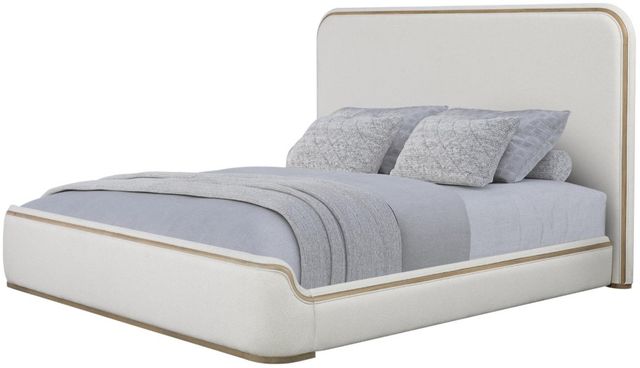 Bernards Trilogy Toffee/White Sand Queen Upholstered Panel Bed-3