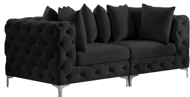 Meridian Furniture Tremblay Black Velvet 78" Modular Sofa-1