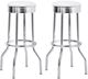 Coaster® Theodore 2-Piece White/Chrome Soda Fountain Bar Stools-1