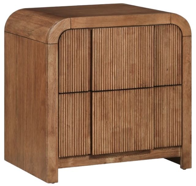 Meridian Furniture Fluted Walnut Nightstand-0