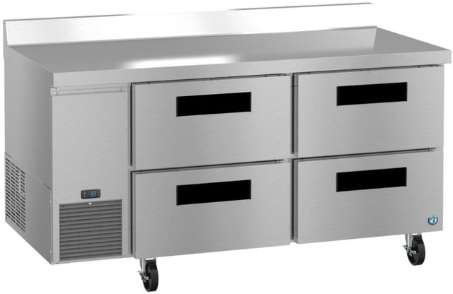 Hoshizaki Steelheart® 67" 19.97 Cu. Ft. Stainless Steel Two Section Worktop Side Mount Refrigerator with Stainless Drawers-1