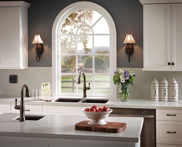 Delta Cassidy® Venetian Bronze Single Handle Pull-Down Bar/Preparation Kitchen Faucet-1