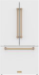 Thor Kitchen Gordon Ramsay Series 36" White French Door Counter Depth Refrigerator with Ice Maker & Bronze Hardware-0