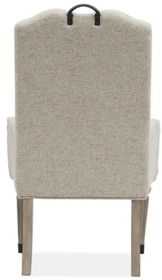 Magnussen Home® Marisol Fawn Upholstered Host Dining Arm Chair-3