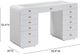 TOV Furniture Hollywood 2-Piece White Large Desk with LED Panel Vanity Set-2