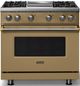 Viking® 5 Series 36" Golden Hour Pro Style Gas (LP) Range with Brushed Brass Trim-0