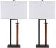Signature Design by Ashley® Voslen 2-Piece Black Table Lamp Set with Brown Accent-1