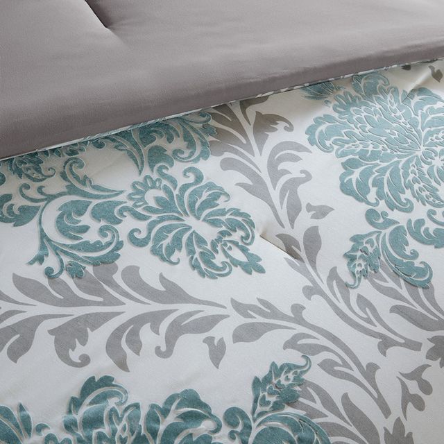 Olliix by Madison Park Bella 7 Piece Aqua California King Comforter Set-3