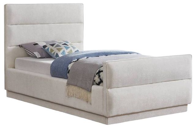 Meridian Furniture Paxton Cream Twin Upholstered Panel Bed-0