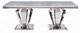 ACME Furniture Satinka Light Gray Dining Table with Mirrored Silver Base-1