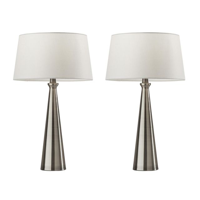 Adesso® Lucy Brushed Steel 2 Piece Table Lamp Bonus Pack-0