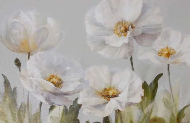 StyleCraft Anemones Gold/Light Green/White Wall Art-1