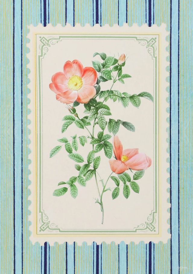 Stylecraft Tamara Day Vintage Striped Flowers II Wall Art-1