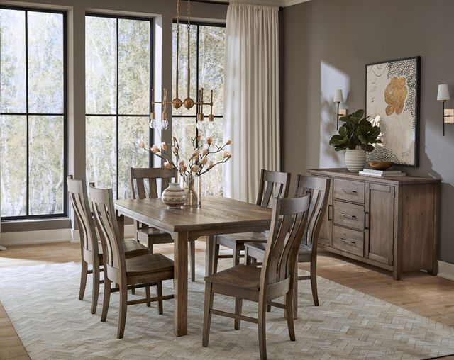 Artisan & Post by Vaughan-Bassett Dovetail Aged Gray 60'' Friendship Dining Table-1