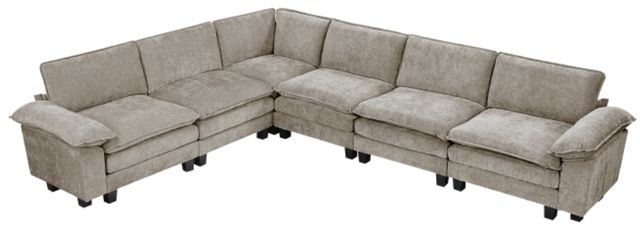 Homelegance® Dublin 6-Piece Dark Pewter Modular Sectional-0