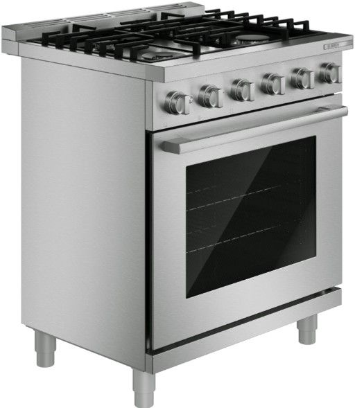 Bosch® 500 Series 30” Stainless Steel Freestanding Dual Fuel Range-2