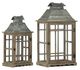 A & B Home  2-Piece Brown/Silver Urban Scape Lantern Set-0