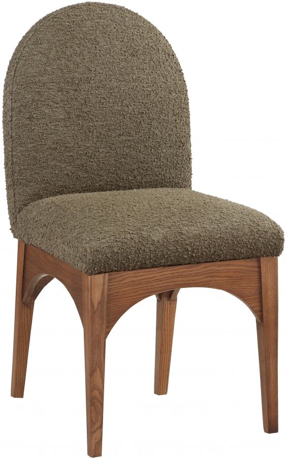 Meridian Furniture Waldorf Olive/Brown Boucle Upholstered Dining Chair-0