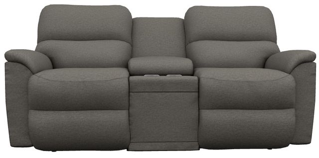 La-Z-Boy® Brooks Charcoal Power Reclining Loveseat with Console and Headrest-1