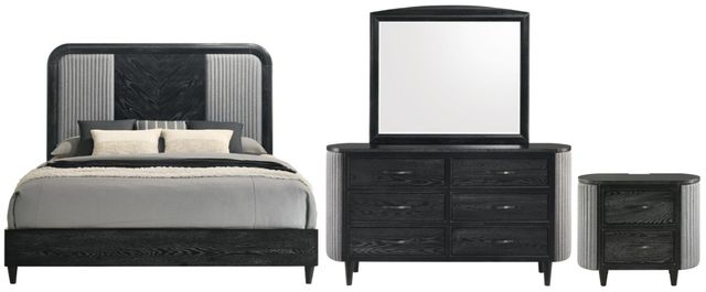 New Classic® Home Furnishings Skyline 4-Piece Onyx Queen Panel Bedroom Set-0
