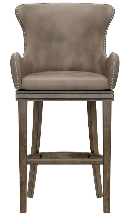 HH2 Home Caydena Rustic Gray/Weathered Taupe Swivel Bar Stool-1