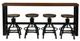 Powell® Haywood 5-Piece Black/Brown Sofa Bar Table Set-4