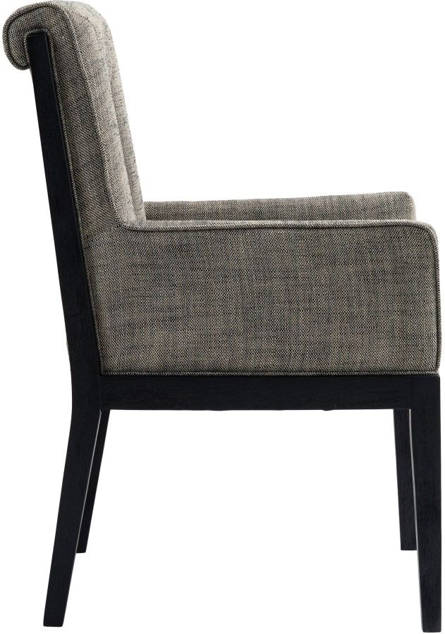 Meridian Furniture Gwendolyn Gray/Black Linen Textured Upholstered Dining Chair-3