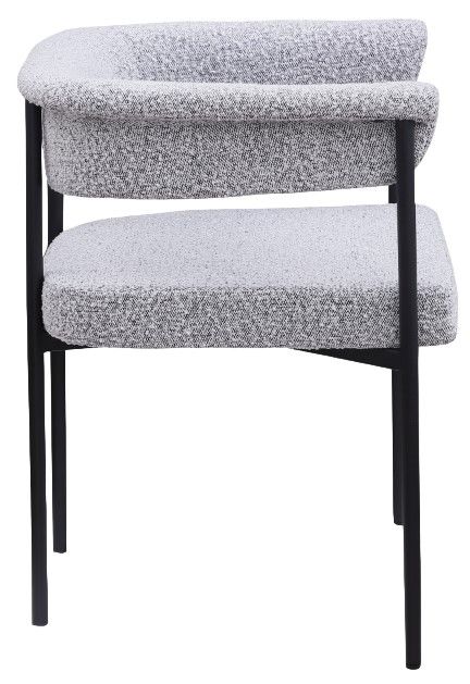 Meridian Furniture Malin Gray Boucle Upholstered Dining Arm Chair-2
