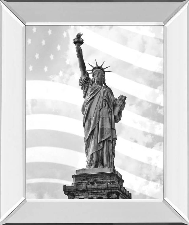 Classy Art Liberty Flag by Roffman, R. Mirrored Frame Wall Art-0