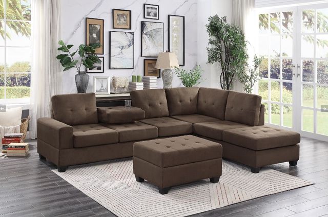 Homelegance® Maston Chocolate Storage Ottoman-1