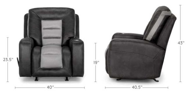 Franklin™ Branson Hugo Gray Manual Swivel Rocker Recliner-2