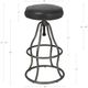 LH Home Seating Coachella Bowie Black/Gunmetal Adjustable Stool-3