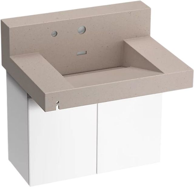 KOHLER® Constellation™ Canvas 30" Wall-Mount Lavatory System with Backsplash and White Powder-Coated Shroud-0