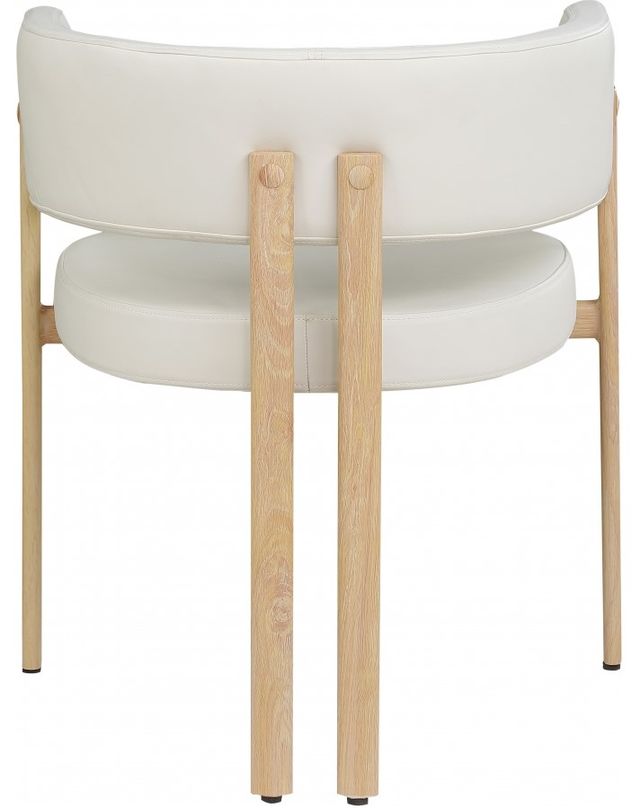 Meridian Furniture Gideon Cream/Natural Vegan Leather Dining Chair-3