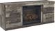 Signature Design by Ashley® Derekson Multi Gray TV Stand with Electric Fireplace-0
