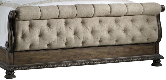 Hooker® Furniture Rhapsody Aurora Ecru/Walnut King Upholstered Sleigh Bed-3