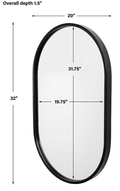 Uttermost® Varina Satin Black Oval Mirror-2
