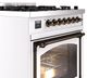 Ilve® Nostalgie II Noblesse 30" White Pro Style Dual Fuel Range with Burnished Trim-4