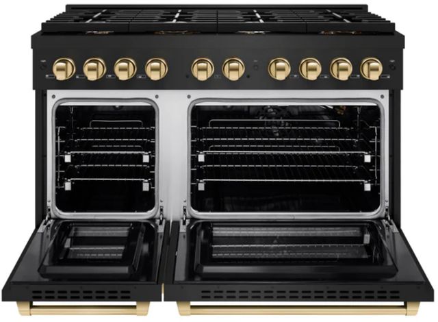 ZLINE Autograph Edition 48" Black Stainless Steel Pro Style Gas Range with 8 Burner Cooktop-1