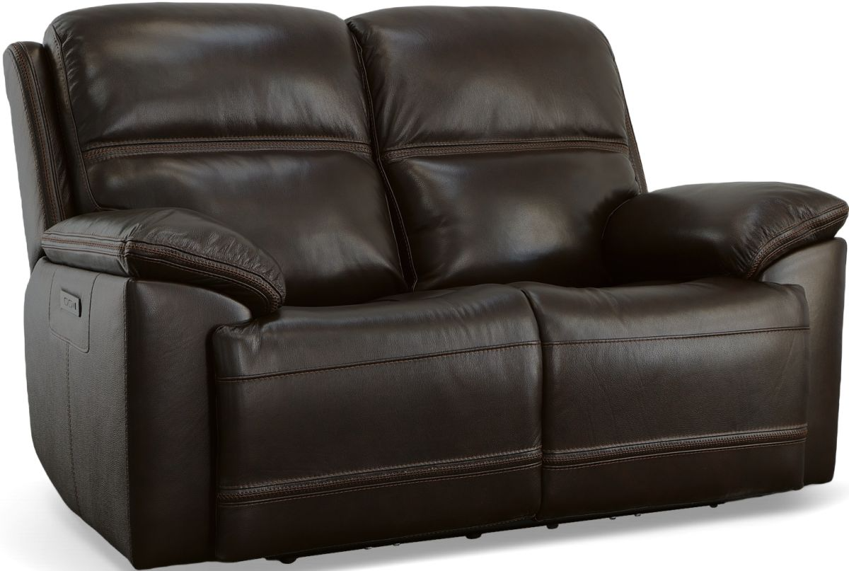 じゃくそん Flexsteel® Jackson Dark Brown Power Reclining Sofa with