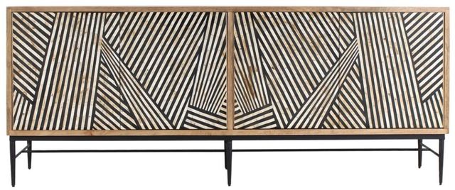Home Trends & Design Solomon Brown/Gray Septarian Sideboard-1