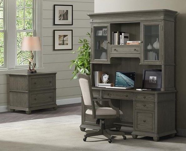 Riverside Furniture Sloane Gray Wash Credenza Desk-3
