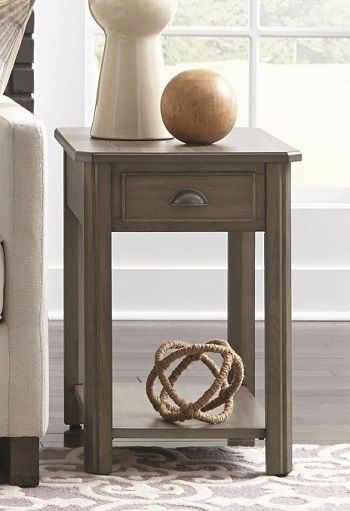 Null Furniture Brown Rectangular End Table-0