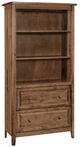 Archbold Furniture Customizable Amish Essentials Carson 36" x 72" Bookcase with 2-Drawers-0