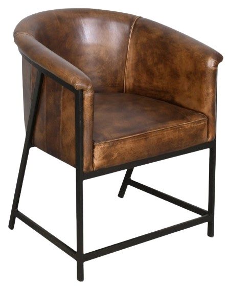 Home Trends & Design Essex Polo Antique Whiskey/Black Arm Dining Chair-0