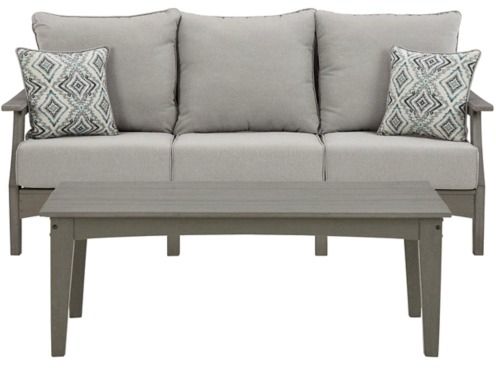 Signature Design by Ashley® Visola 2-Piece Gray Outdoor Conversation Set-0