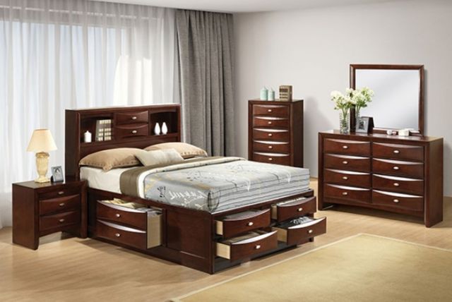 Furniture of America® Zosimo Dark Cherry Eastern King Bookcase Storage Bed-1